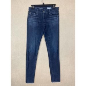 AG Adriano Goldschmied The Farrah Skinny High Rise Jeans Womens 27 Mid Rise Blue